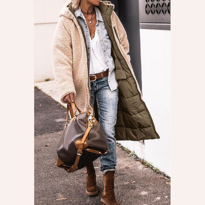 Elegant reversible everyday two-look coat for women | Amelia -14
