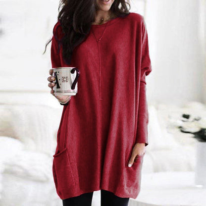 Relaxed Long Sleeve Pocket Tunic Stylish For Women | Mirelith