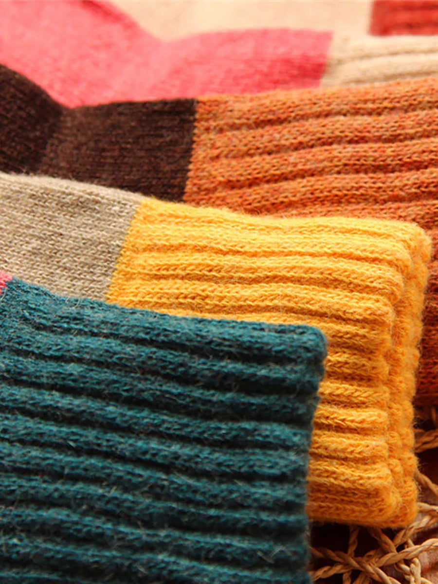 Warm cosy winter wool thick socks for women -6