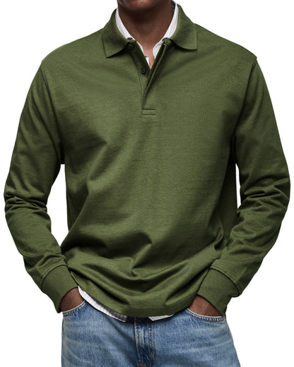 Classic Long Sleeve Polo Shirt Refined For Men | Tristan