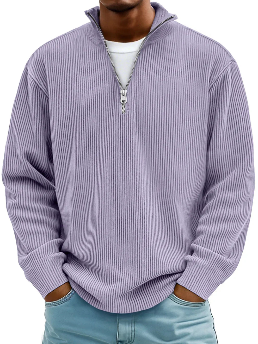 Warm classic knit crew-neck sweater for men | Calix -3
