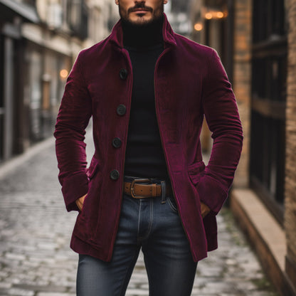 Smart corduroy slim-fit coat for men | Emerson - 14