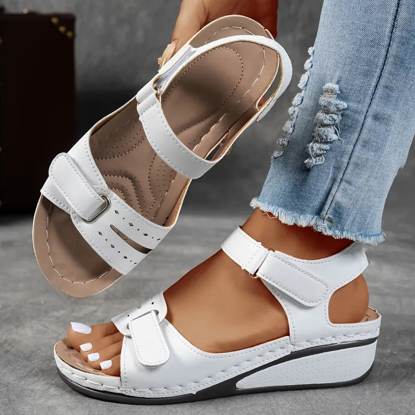 Classic orthopaedic wedge comfort sandals for women | Clara -6