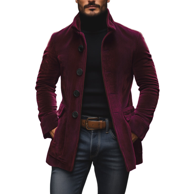 Smart corduroy slim-fit coat for men | Emerson - 13