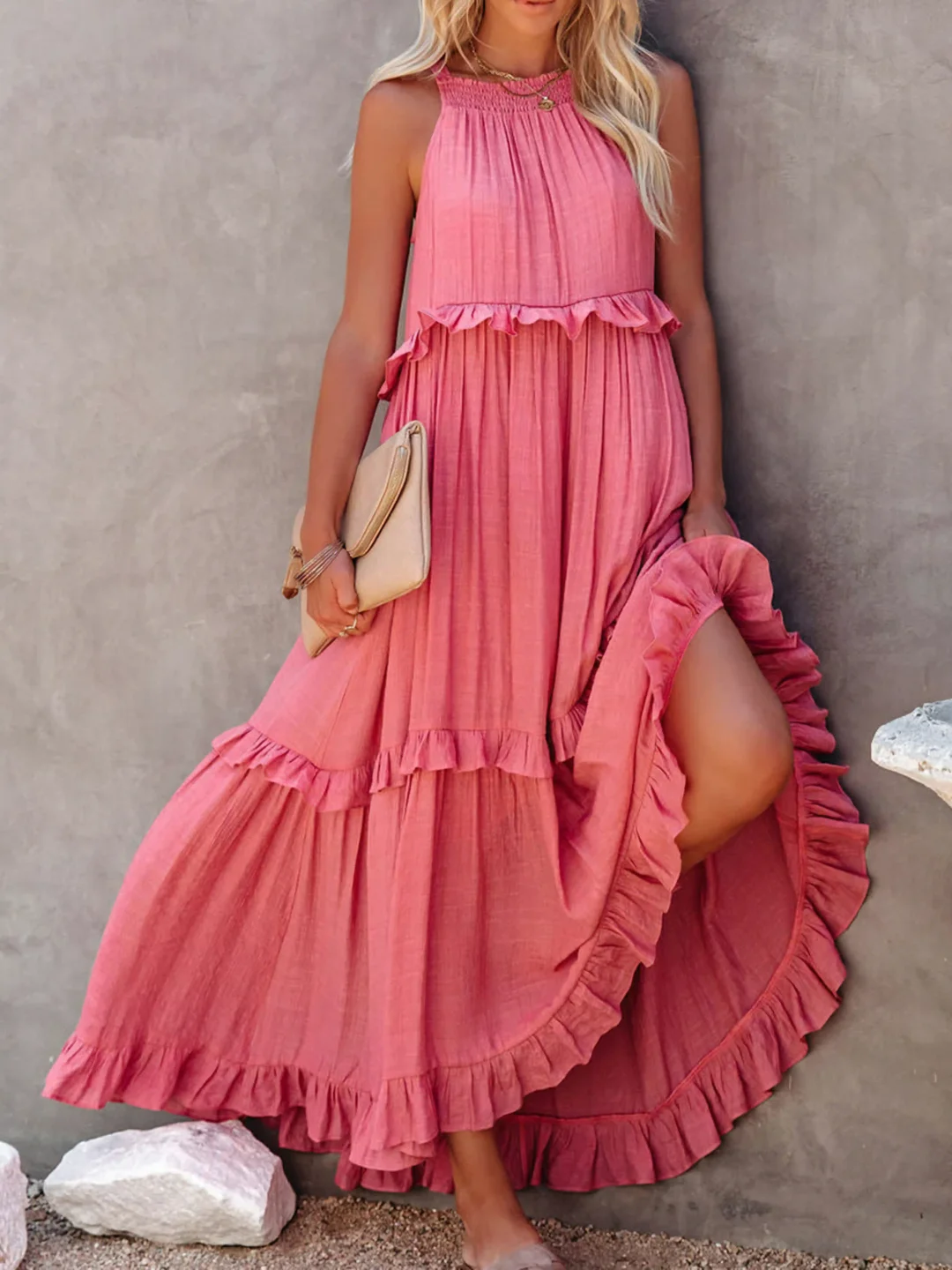 Tiered Ruffle Long Dress Chic For Women | Lara