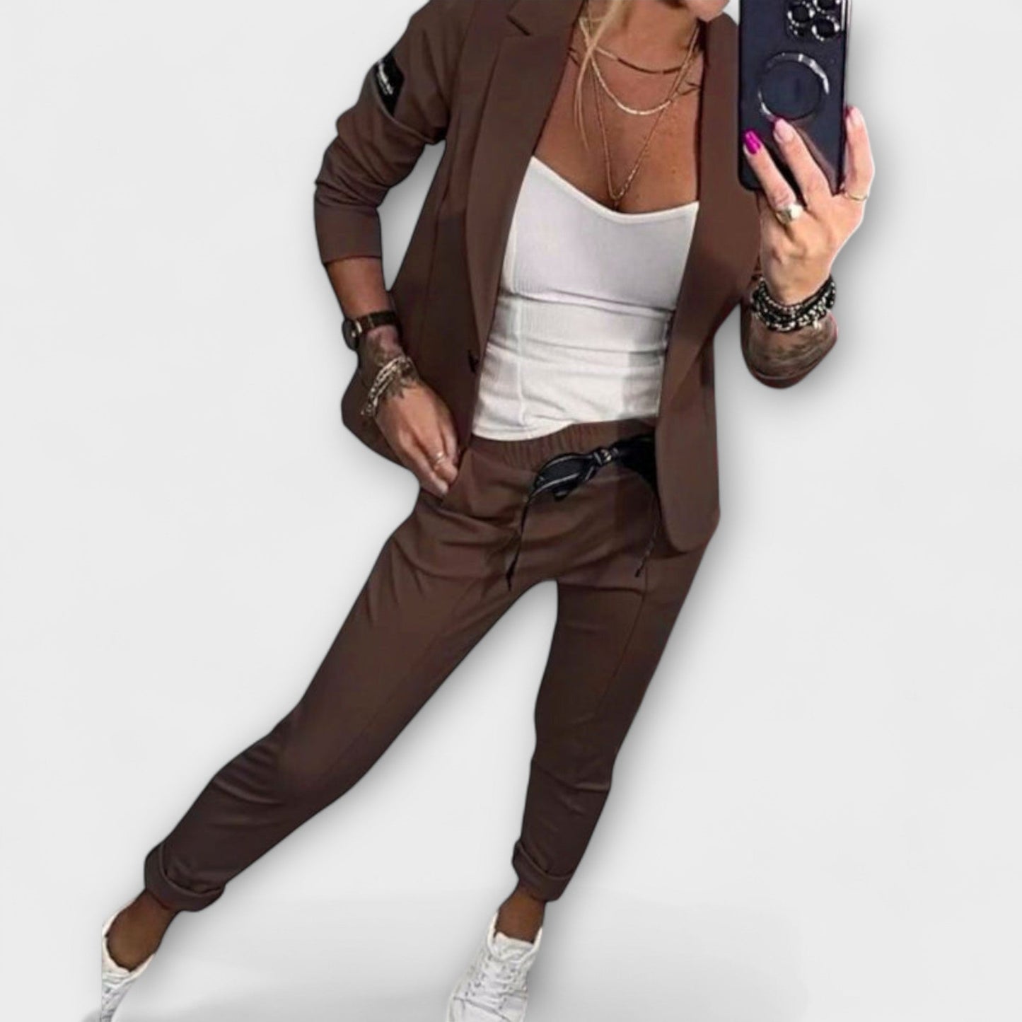 Smart blazer and trousers co-ord set for women | Malou - 2