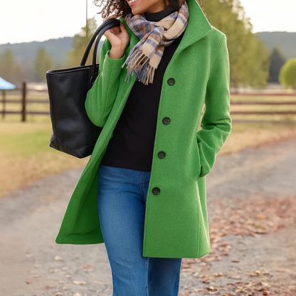 Classic Button Front Heritage Coat Stylish For Women | Emilia