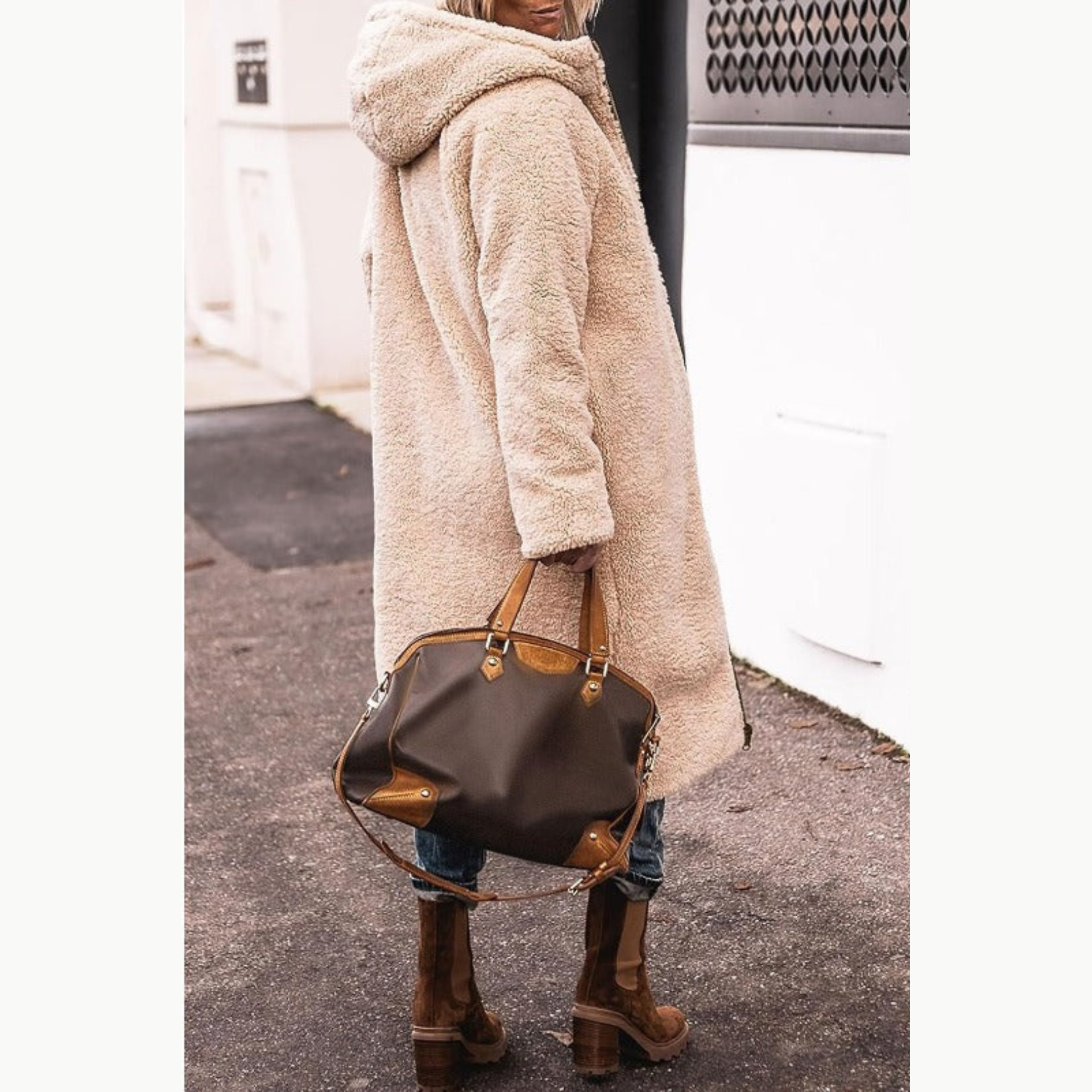 Elegant reversible everyday two-look coat for women | Amelia -7