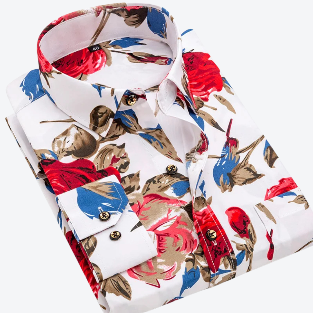Nautical Print Long Sleeve Shirt Classic For Men | Marcellin