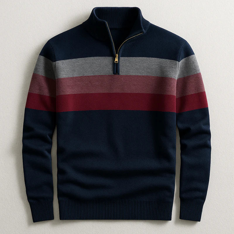 Stripe Quarter-Zip Sweater Cozy For Men | Ronan