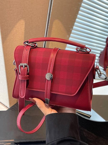 Trendy Contrast Stitching Small Square Shoulder Bag Chic For Women | Liorenna