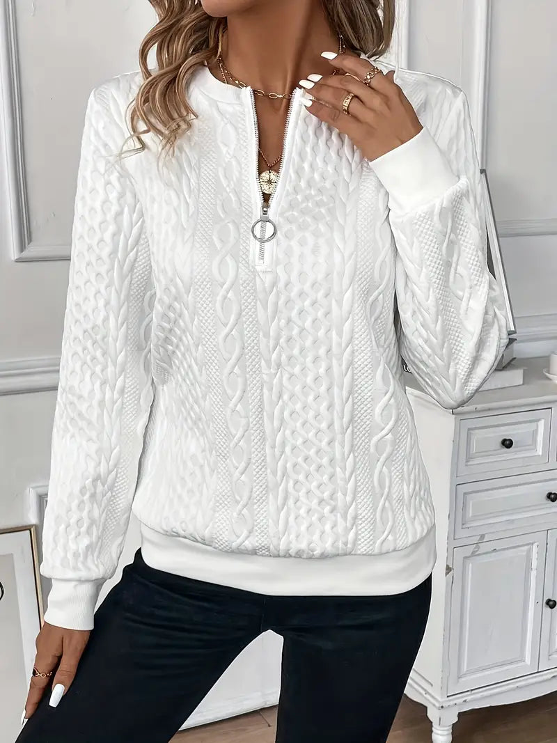 Half Zip Casual Sweater Cozy For Women | Lioraelle