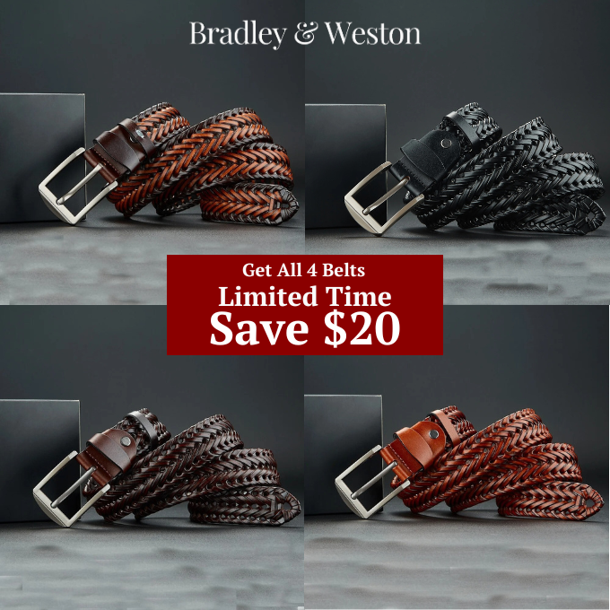 Braided genuine leather belt for men | Braided - 16