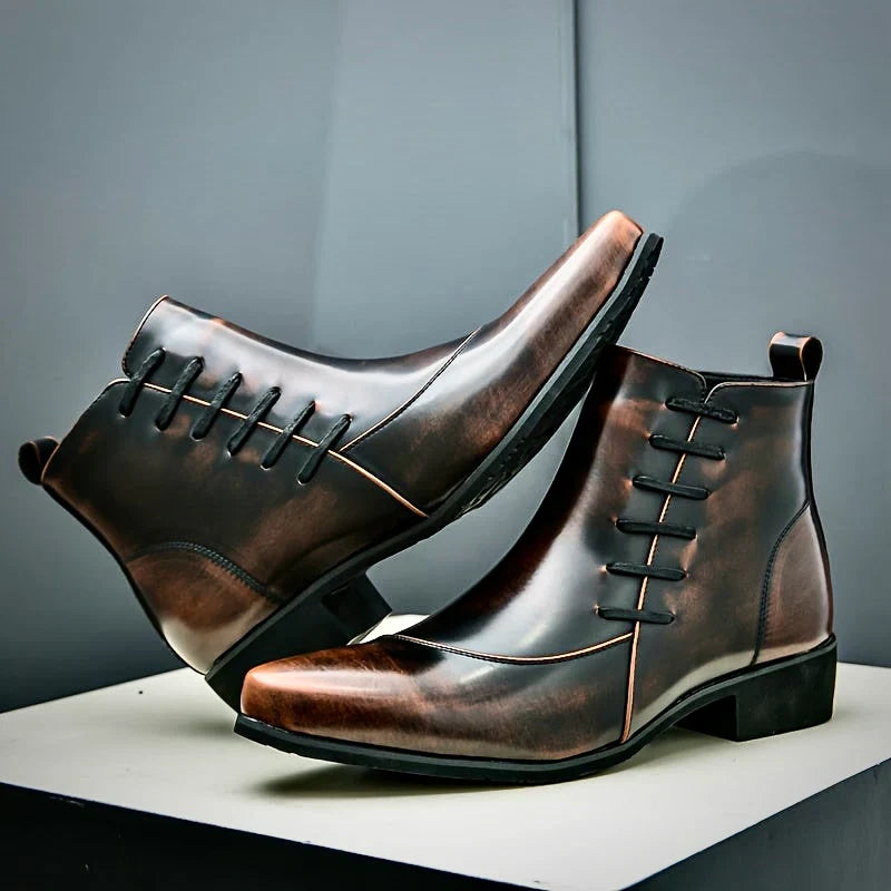 Elegant heeled leather-look dress boots for women | Samuel Thatcher -3