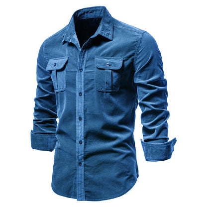 Smart slim-fit button-up shirt for men -2