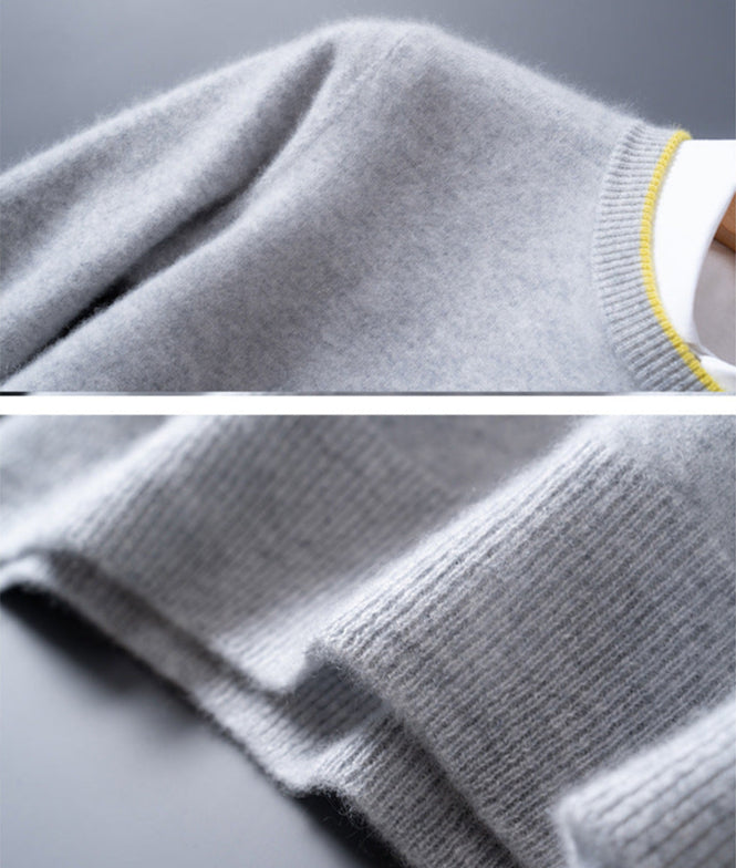 Contrast Trim Crew Neck Sweater Cozy for Men | Hartley