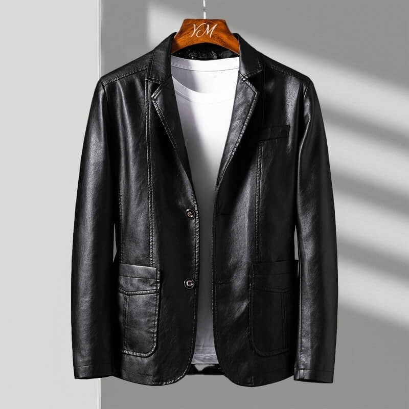 Classic leather everyday jacket for men | Alessandro - 4