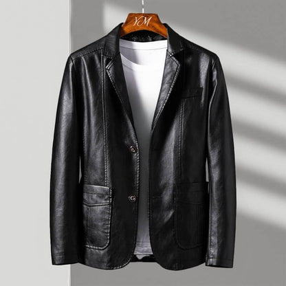 Classic leather everyday jacket for men | Alessandro - 4
