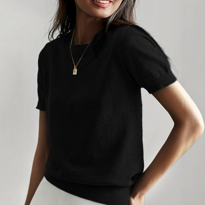 Casual Short Sleeve Crew Neck Top Stylish For Women | Alverine