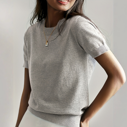 Casual Short Sleeve Crew Neck Top Stylish For Women | Alverine