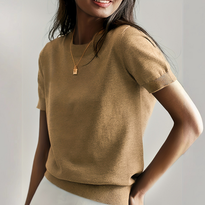 Casual Short Sleeve Crew Neck Top Stylish For Women | Alverine