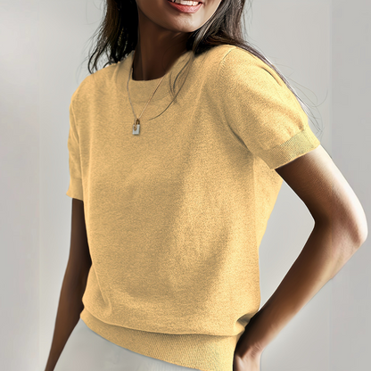 Casual Short Sleeve Crew Neck Top Stylish For Women | Alverine