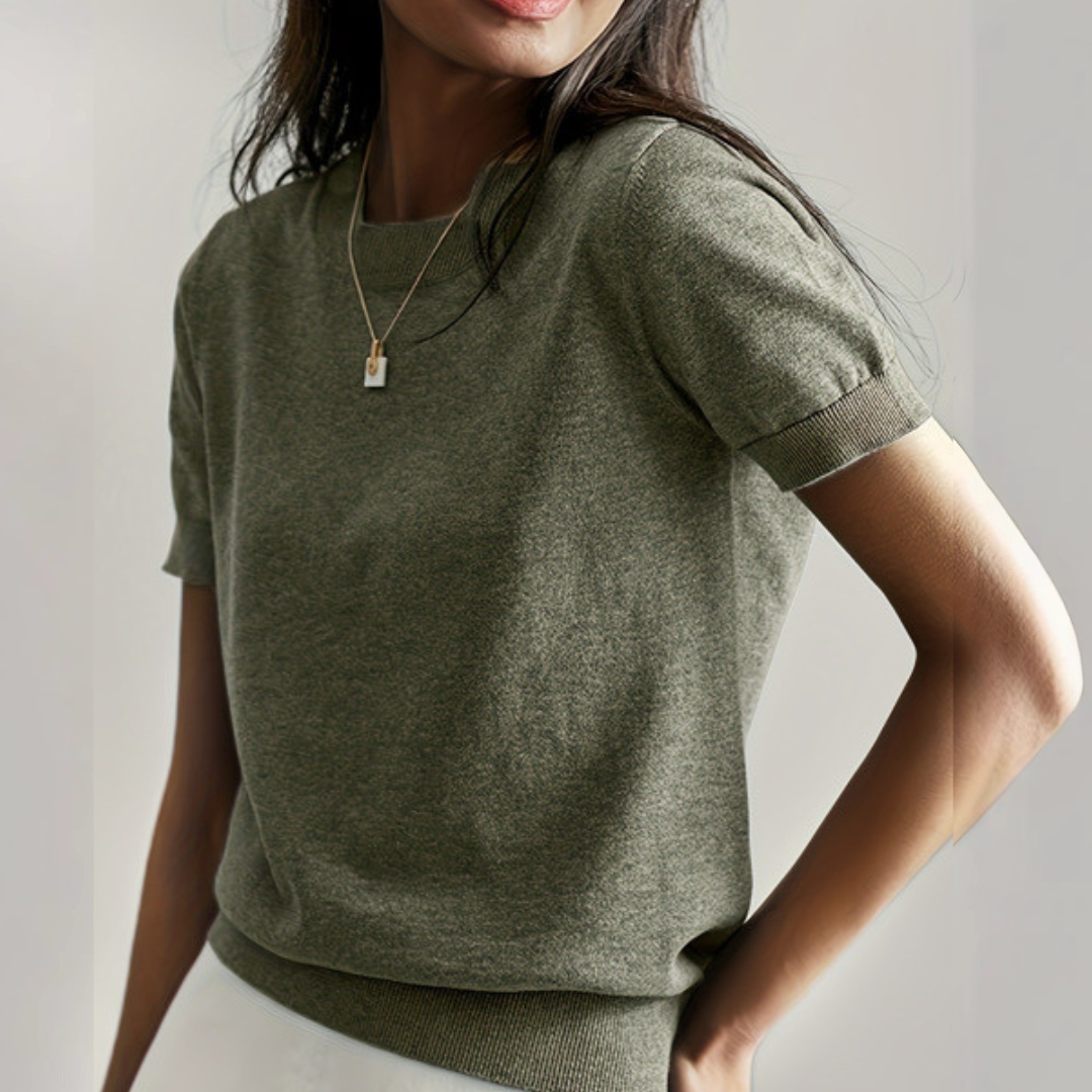Casual Short Sleeve Crew Neck Top Stylish For Women | Alverine