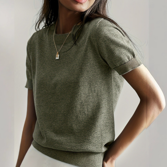 Casual Short Sleeve Crew Neck Top Stylish For Women | Alverine