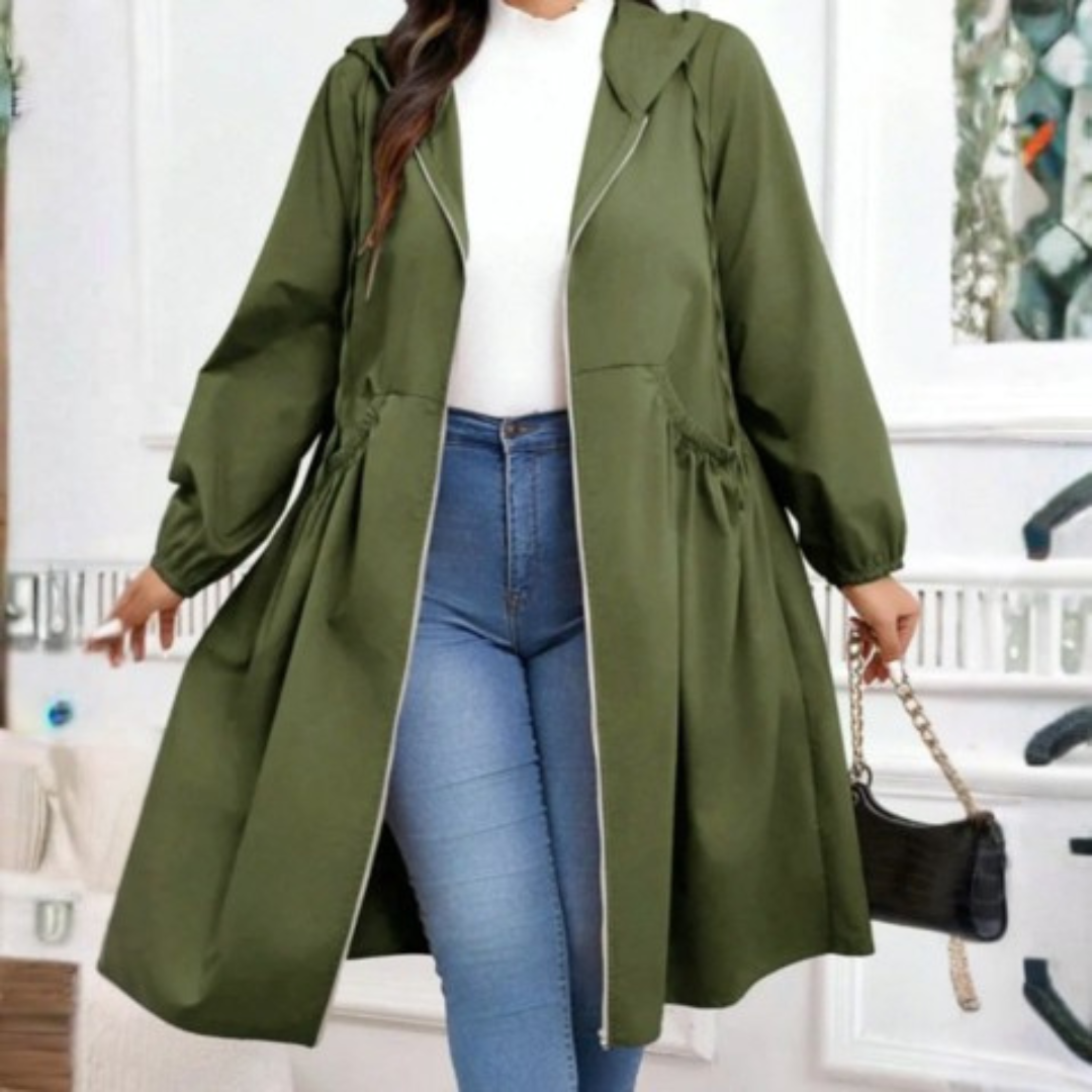 Casual Drawstring Hooded Long Coat Stylish For Women | Elvarina