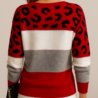 Leopard Print Casual Sweater Cozy For Women | Sera