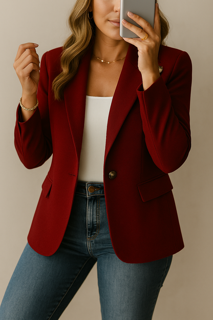 Single Button Tailored Blazer Refined for Women | Amara