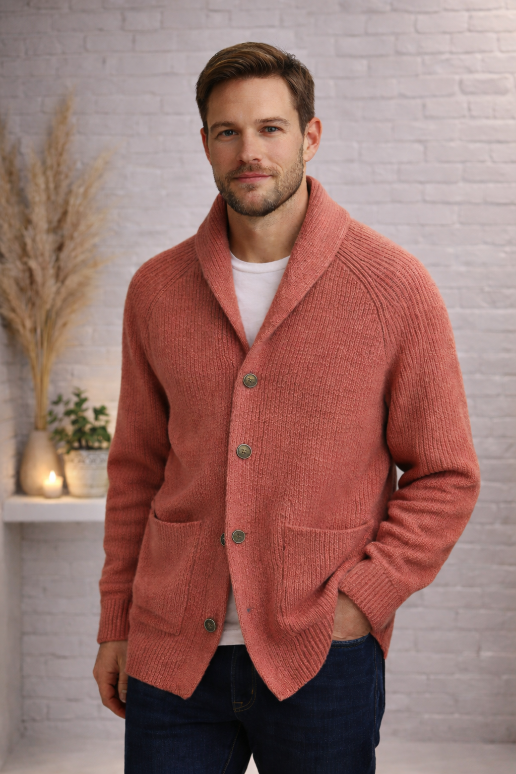 Light button-up cardigan with modern silhouette | Elric men