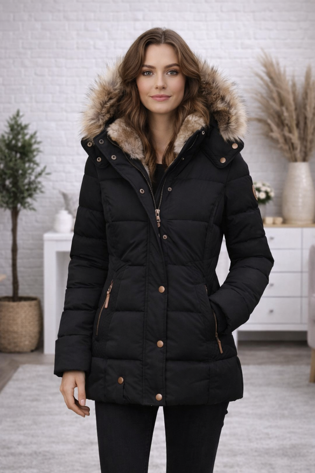 Insulated parka with hooded design for women | Arden