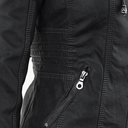 Durable elegant everyday leather jacket for women | Sophie -17