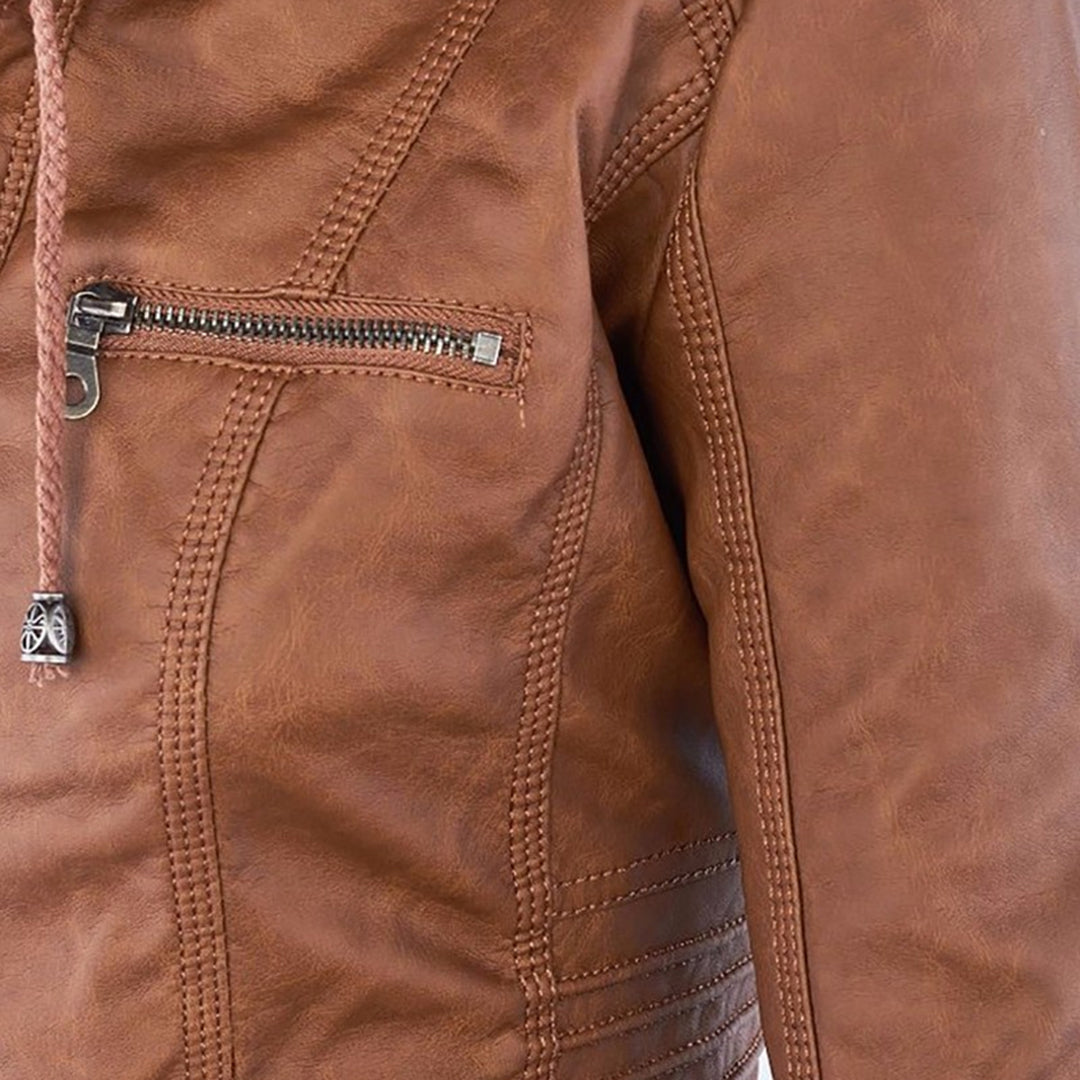 Durable elegant everyday leather jacket for women | Sophie -12