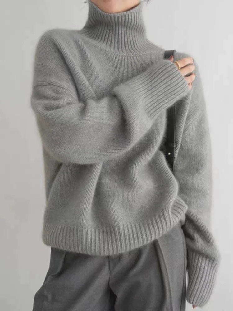 High Neck Knit Sweater Cozy For Women | Seraphina