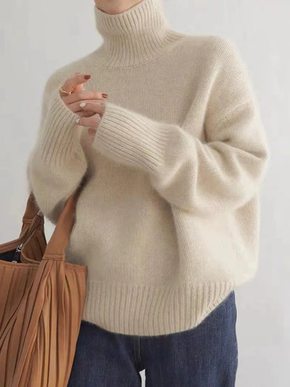 High Neck Knit Sweater Cozy For Women | Seraphina