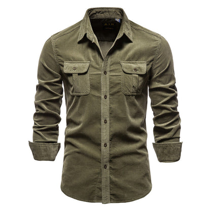 Smart slim-fit button-up shirt for men -3