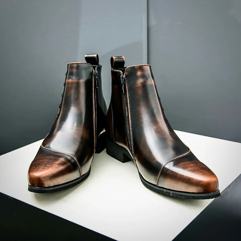 Elegant heeled leather-look dress boots for women | Samuel Thatcher -5