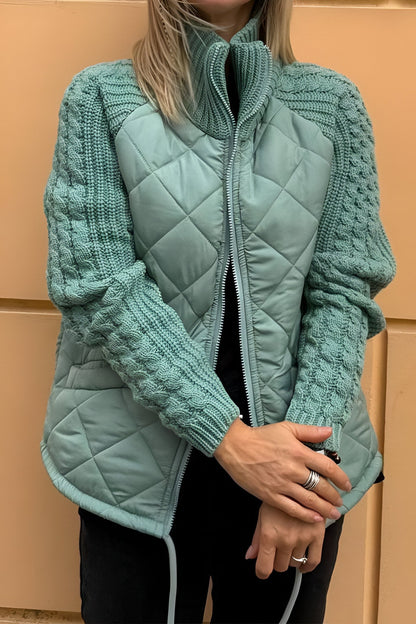 Cosy knit patchwork everyday jacket for women | ANIYA - 6