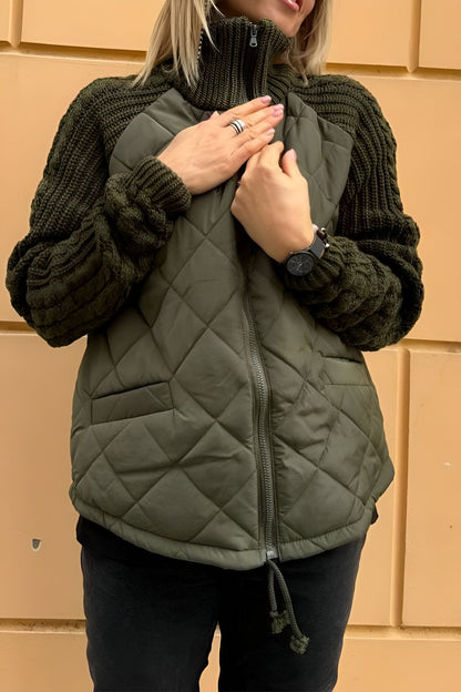 Cosy knit patchwork everyday jacket for women | ANIYA - 7