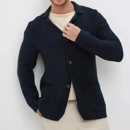 Tailored Button Front Knit Cardigan Cozy For Men | Matteo