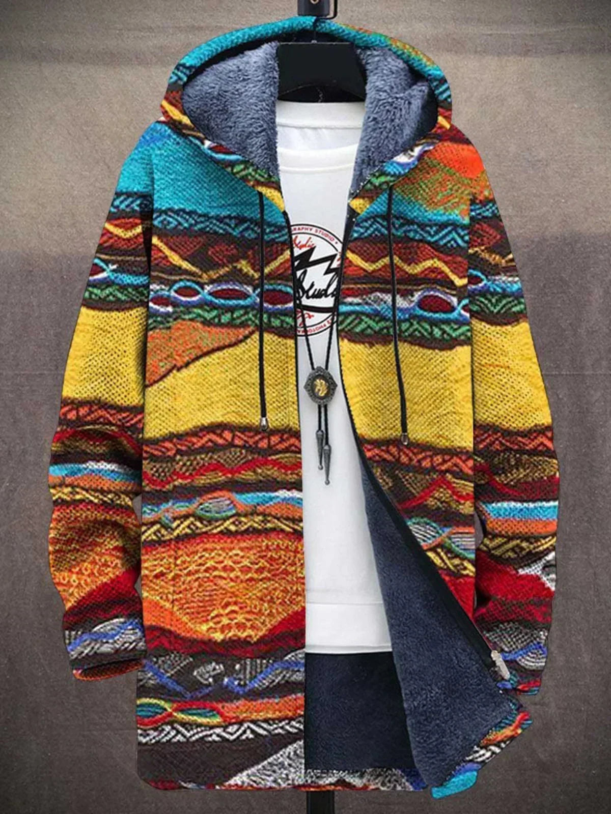 Cosy artistic open-front cardigan for men | Elouera - 5