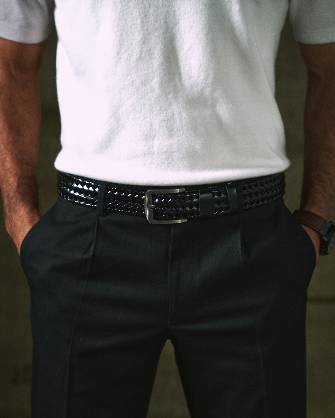 Braided genuine leather belt for men | Braided - 4