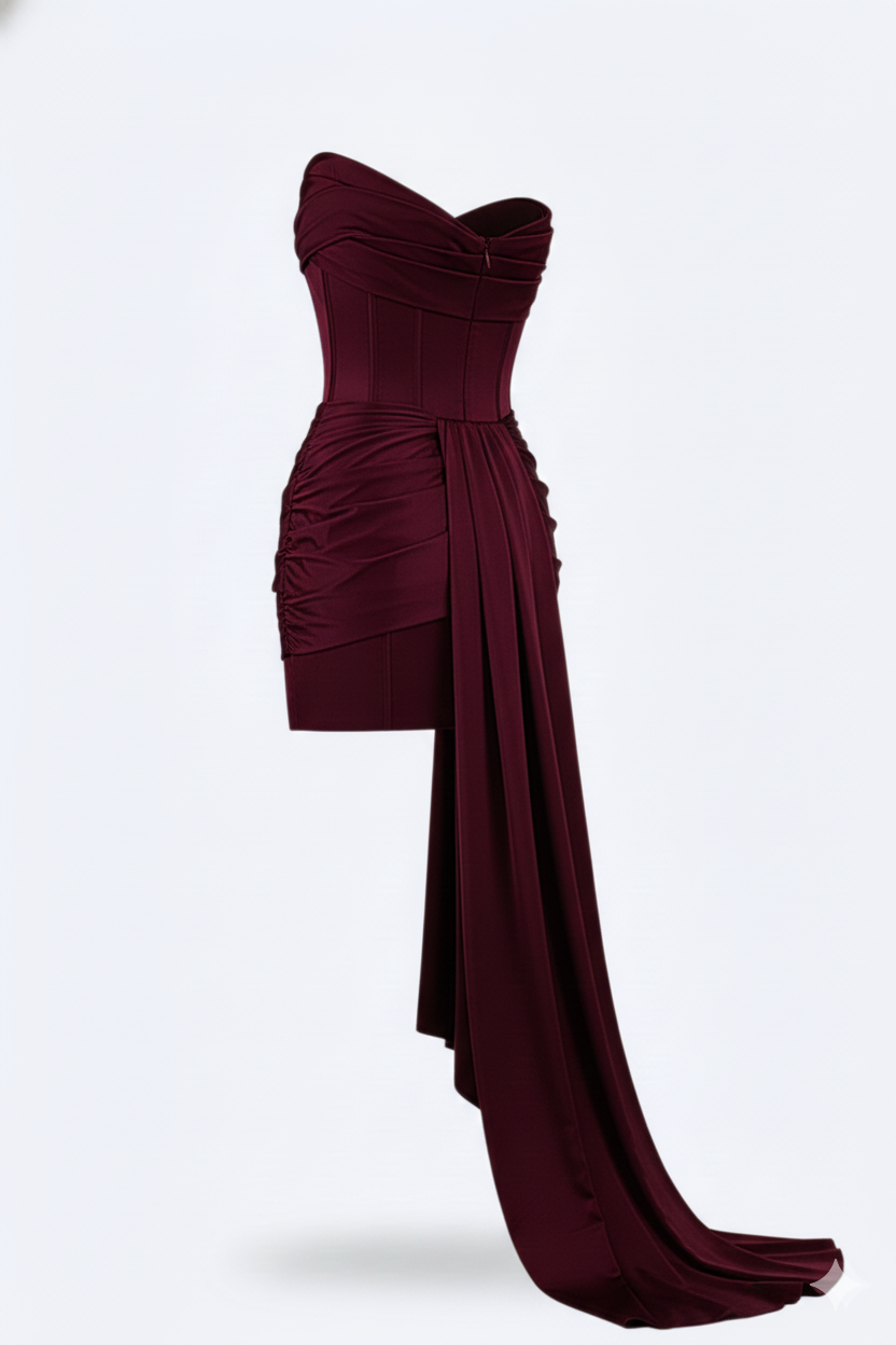 Classic elegant pleated maxi dress for women -3