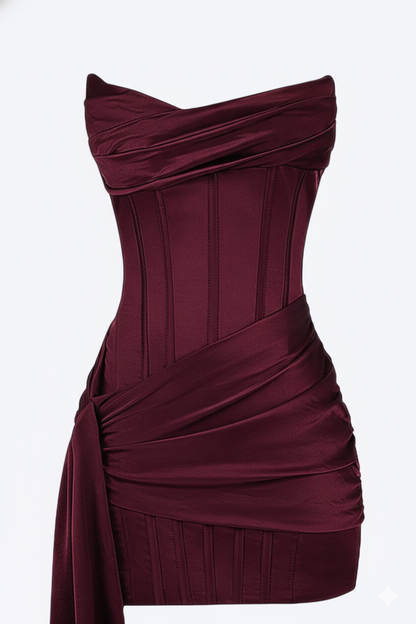 Classic elegant pleated maxi dress for women -4
