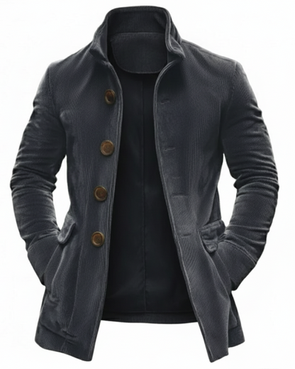 Textured ribbed everyday winter coat for men | Rainer -3