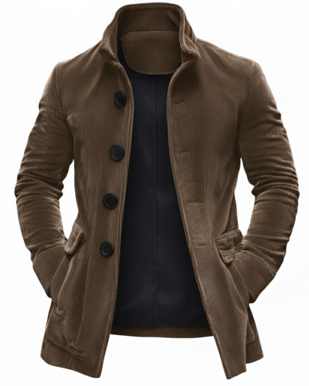 Textured ribbed everyday winter coat for men | Rainer -5