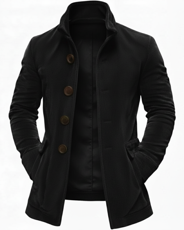 Textured ribbed everyday winter coat for men | Rainer -1