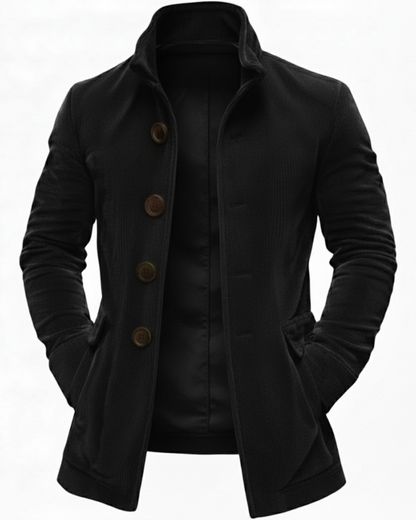 Textured ribbed everyday winter coat for men | Rainer -1
